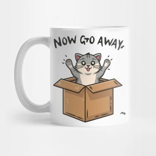 Funny Cat sitting in empty box Mug